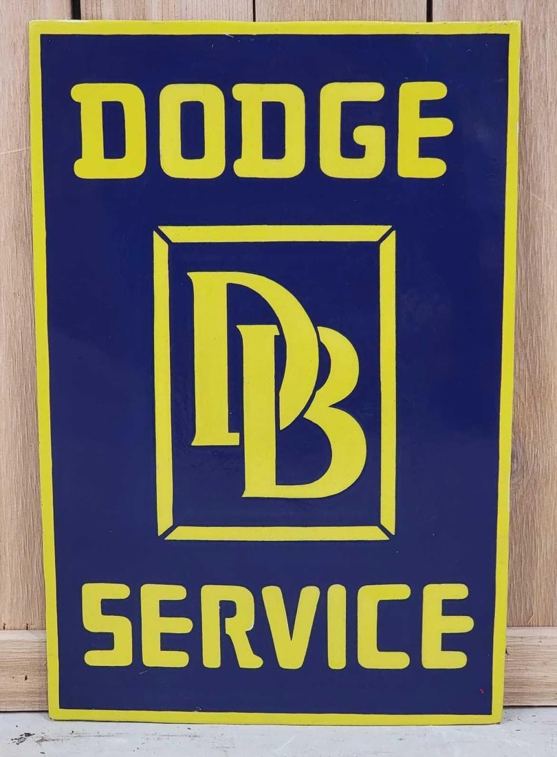 Dodger Service w/Logo Porcelain Sign (restored): 23.5"x15.5", This DSP sign has been professionally restored.