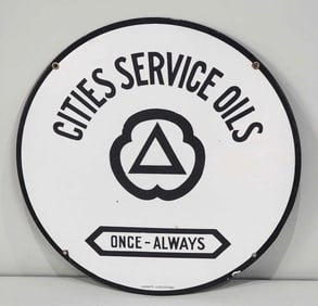 Cities Service Oils w/Logo Porcelain Sign (TAC)