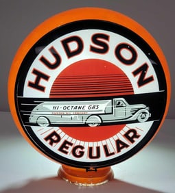 Hudson Regular w/Truck Image 13.5" Globe Single Lens in Orange Ripple Body (TAC)