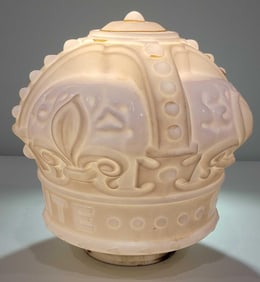 Standard Oil "Solite" Embossed OPC Milk Glass Crown Globe (TAC)