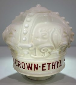 Standard Oil Red Crown Embossed OPC Milk Glass Crown Globe (TAC)