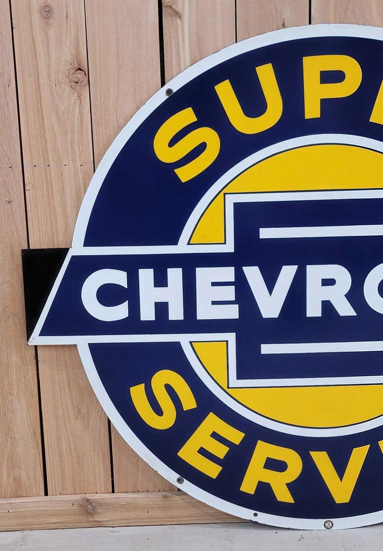 Super Chevrolet Service w/Black Tips Porcelain Sign (You will never have to up grade)(TAC) - 5