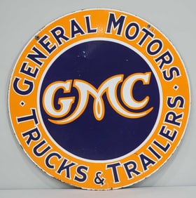 GMC General Motors Trucks & Trailers Porcelain Sign (TAC)