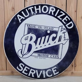 Buick Valve-in-Head Authorized Service Porcelain Sign (TAC)