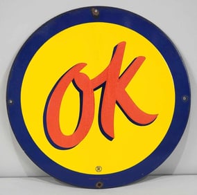 (Chevrolet) Ok Porcelain Sign (18) (TAC)
