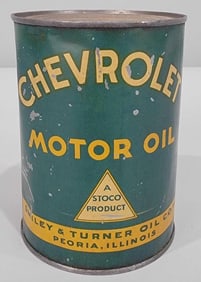 Chevrolet Motor Oil "A Stoco Product" One-Quart Round Metal Can