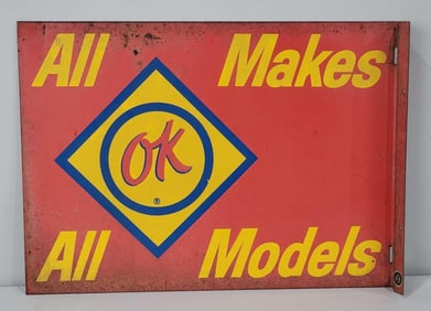 (Chevrolet) OK "All Makes All Models" Metal Flange Sign (TAC)