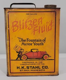 Blitzen Fluid w/Great Image One-Gallon Flat Metal Can