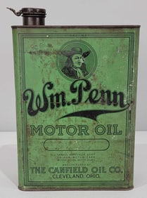 Wm. Penn Motor Oil w/Logo One-Gallon Flat Metal Can