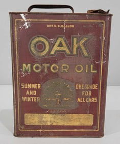 Oak Motor Oil w/logo One-Gallon Flat Metal Can