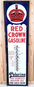 Red Crown Gasoline w/Nebraska Crown Porcelain Thermometer (TAC)