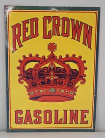 Red Crown Gasoline w/Sohio Crown Logo Metal Sign (TAC)