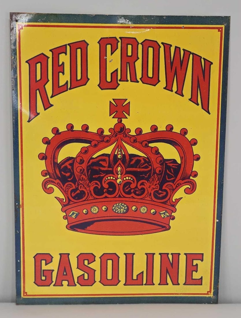 Red Crown Gasoline w/Sohio Crown Logo Metal Sign (TAC) (1 of 5)