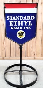 Standard Ethyl Gasoline w/Logo Porcelain Curb Sign (TAC)