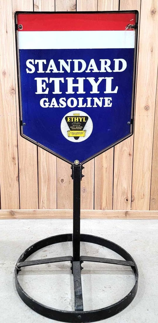 Standard Ethyl Gasoline w/Logo Porcelain Curb Sign (TAC) (1 of 7)