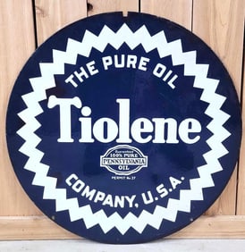 Pure Tiolene w/Sawtooth Logo Porcelain Sign