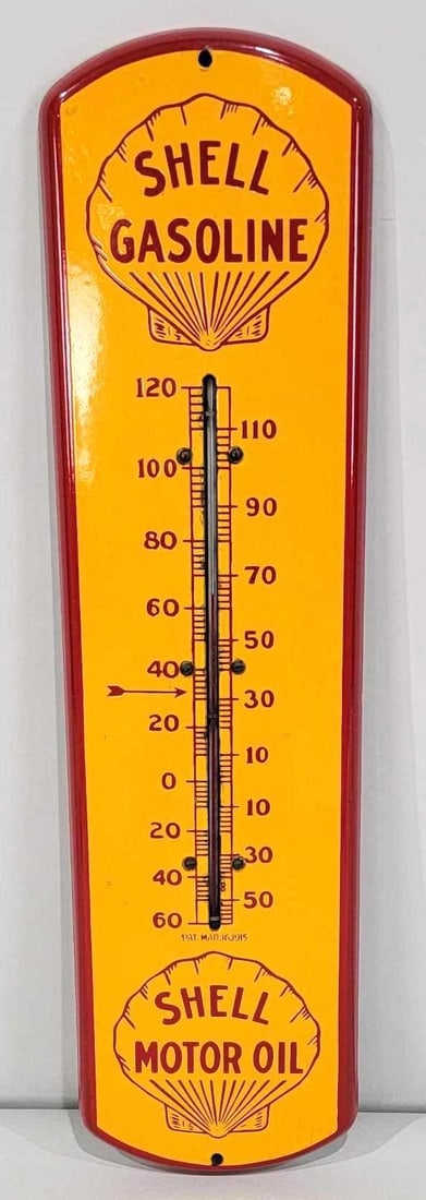 Shell Gasoline-Shell Motor Oil Porcelain Thermometer (TAC) (1 of 5)