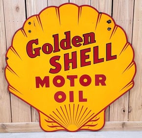 Golden Shell Motor Oil Porcelain Sign (TAC)