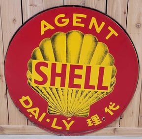 Shell Agent w/Logo Porcelain Sign (TAC)