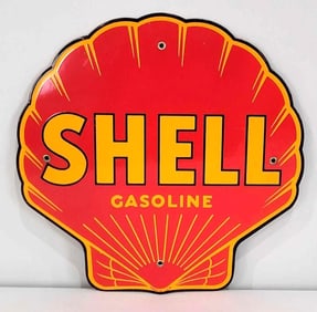 Shell Gasoline Porcelain Pump Sign (TAC)