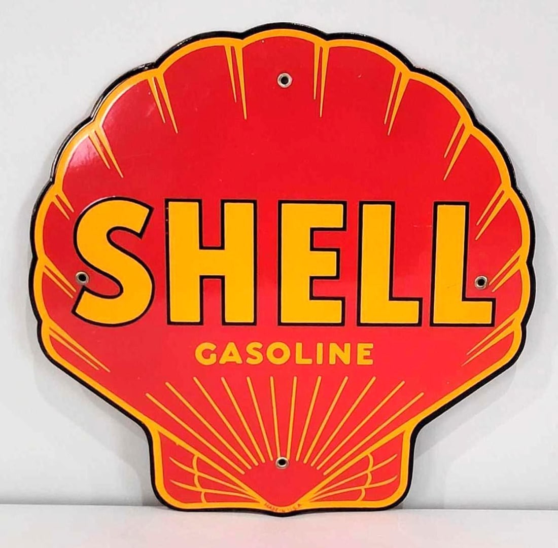 Shell Gasoline Porcelain Pump Sign (TAC) (1 of 5)