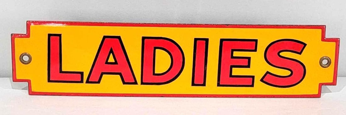(Shell) Ladies Porcelain Rest Room Sign (TAC) (1 of 7)