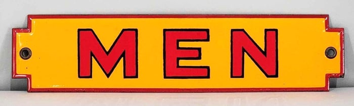 (Shell) Men Porcelain Rest Room Sign (TAC)