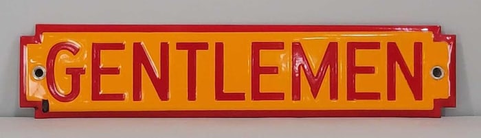 (Shell) Gentlemen Porcelain Rest Room Sign (TAC)