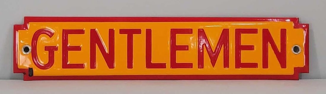 (Shell) Gentlemen Porcelain Rest Room Sign (TAC) (1 of 4)