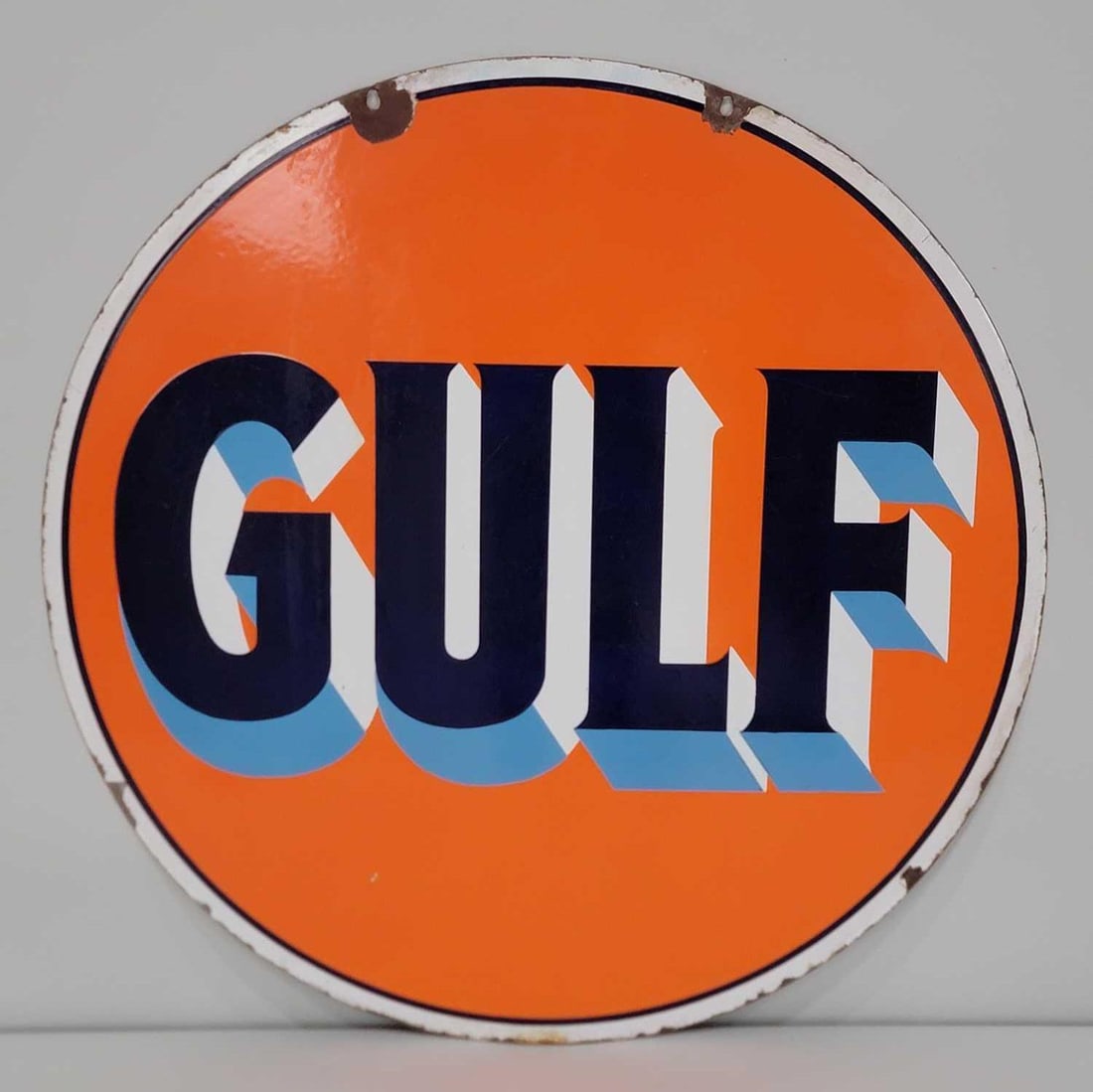 Gulf w/Baby Blue Shaded Letters Porcelain Sign (TAC) (1 of 7)