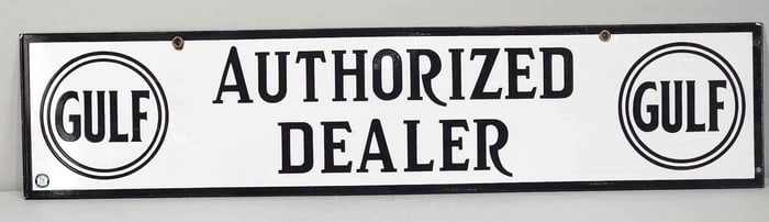 Gulf Authorized Dealer Porcelain Sign (TAC)