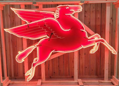 Original Mobil Pegasus Cookie Cutter Neon Sign (TAC)