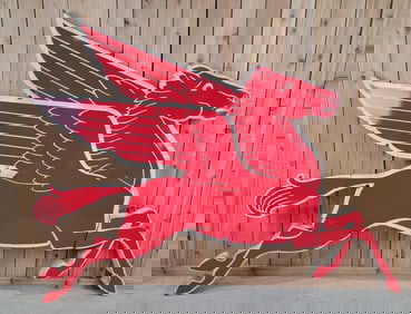 (Mobil) Pegasus Cookie-Cutter Porcelain Sign (right facing) (TAC)