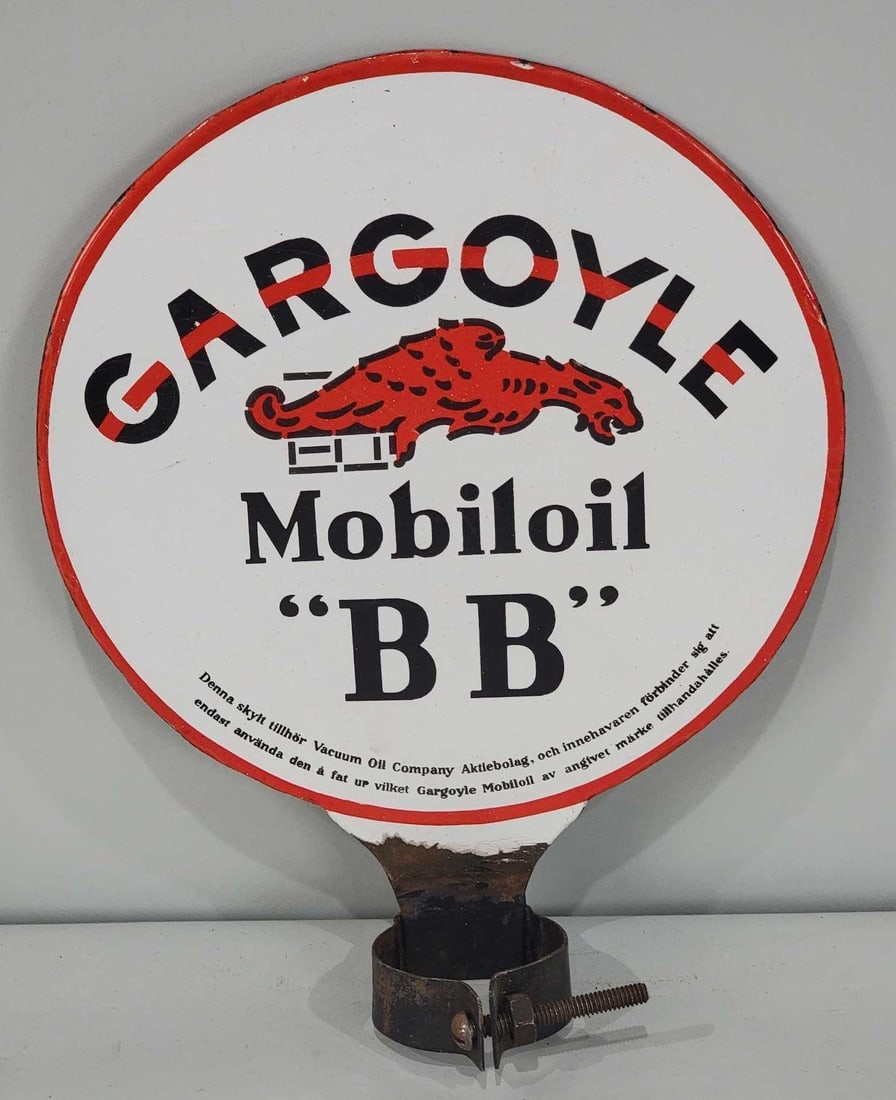 Mobiloil w/Gargoyle "BB" Porcelain Lubster Paddle Sign (TAC) (1 of 4)