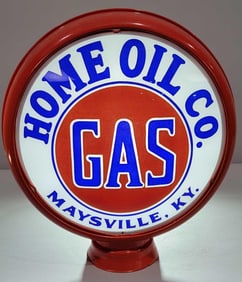 Home Oil Co. "GAS" Maysville, Ky. 15" Single Globe Lens (TAC)
