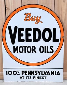 Buy Veedol Motor Oil "100% Pennsylvania" Porcelain Sign (TAC)