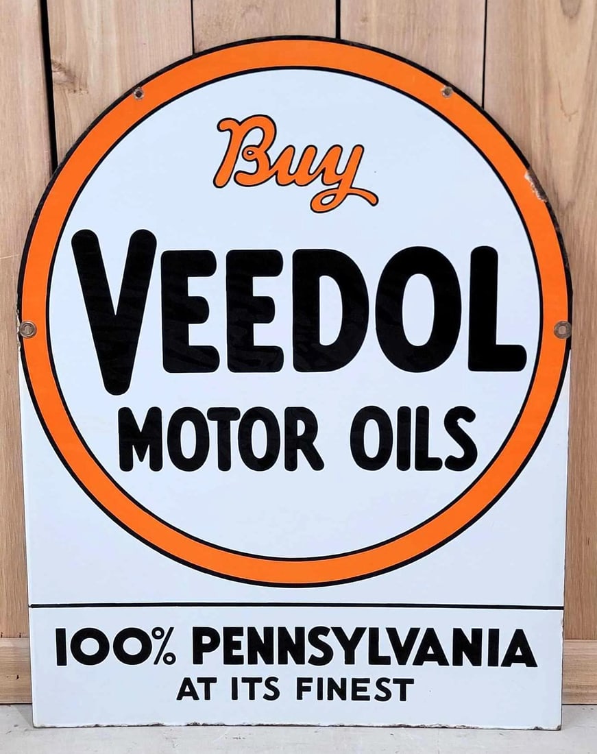 Buy Veedol Motor Oil "100% Pennsylvania" Porcelain Sign (TAC) (1 of 7)