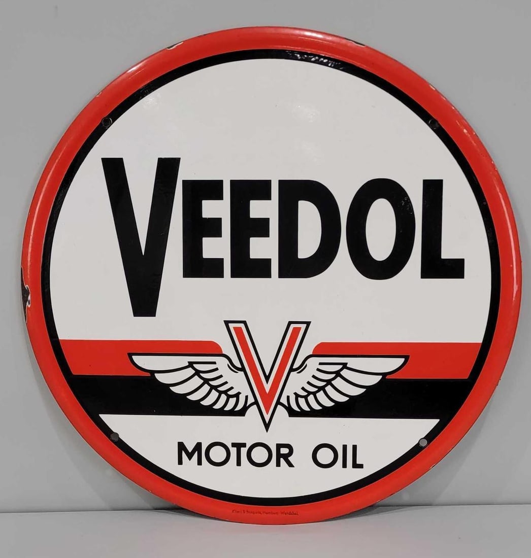 Veedol Motor Oil w/Logo Porcelain Sign (TAC) (1 of 5)
