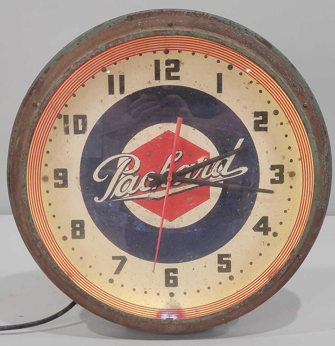 Packard w/Logo Nut Logo Neon Clock - 2
