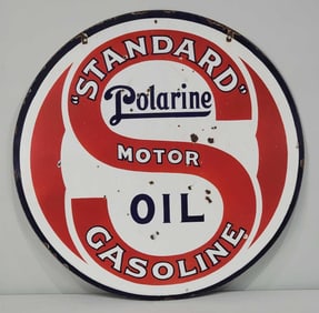 "Standard" Gasoline Polarine Motor Oil Porcelain Sign (TAC)