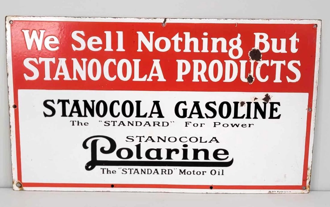Stanocola Gasoline Polarine Motor Oil Porcelain Sign (TAC) (1 of 5)