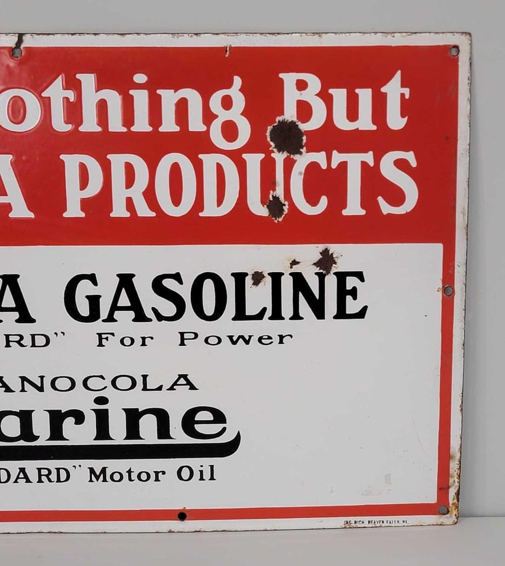 Stanocola Gasoline Polarine Motor Oil Porcelain Sign (TAC) - 3