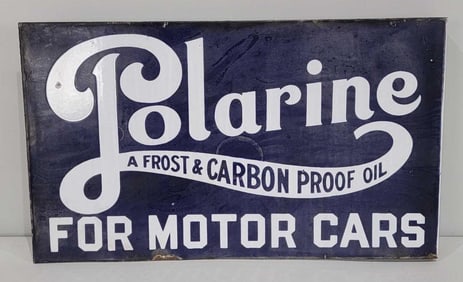 Polarine For Motor Cars Porcelain Flange Sign (TAC)
