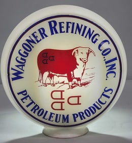 Waggoner Refining Co w/Steer Logo 13.5" Single Globe Lens (TAC)