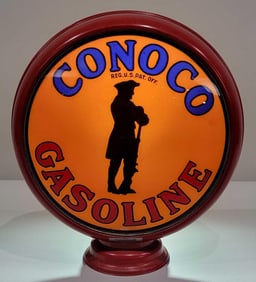 Conoco Gasoline w/Silhouette Soldier 15" Globe Lenses (TAC)