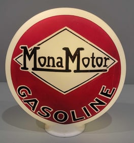 Mona Motor Gasoline OPE Milk Glass Globe (TAC)