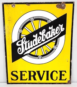 Studebaker Service w/Wheel Logo Porcelain Sign (TAC)