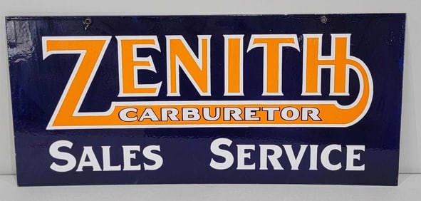 Zenith Carburetor Sales Service Porcelain Sign (TAC)