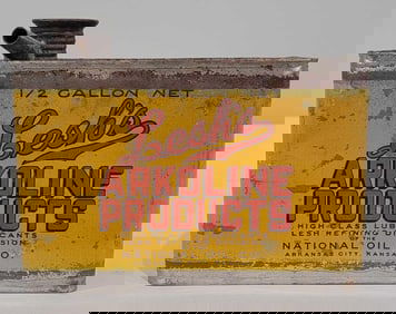 Lesh's Arkoline Products Half-Gallon Flat Metal Can