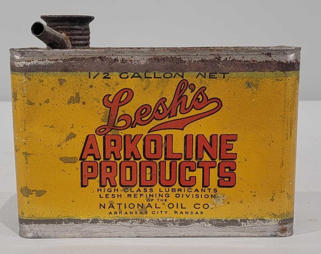 Lesh's Arkoline Products Half-Gallon Flat Metal Can (1 of 5)
